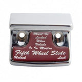 Chrome Plastic Fifth Wheel Switch Guard With Glossy Sticker For 1990-2010 Freightliner Classic- Red Sticker