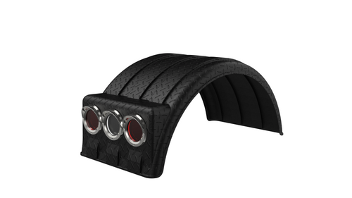 Minimizer Diamond Plate Black w/ Lightbox 19.5" Dual Tires Fender Plastic Tires (445 or 455)( Each )