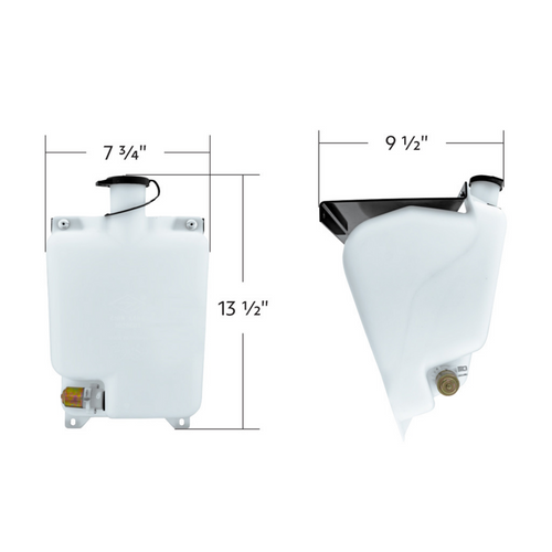 Heavy Duty Windshield Washer Fluid Reservoir fits Kenworth T300, T400, T600, T660, T700, T800, T2000 C500, K300, W900