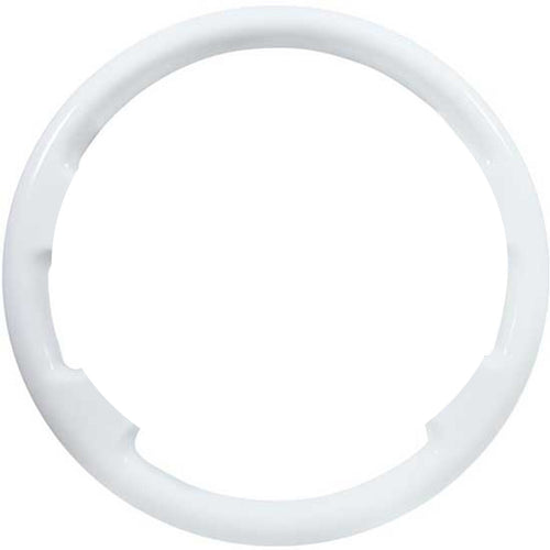 18” Steering Wheel White Chrome 3-Spoke w/ Slot Cut Outs Chrome Horn Button - Logo