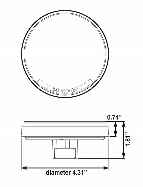 Red stop/turn/tail light kit with A45GB grommet and A45PB plug, PL-3 connection
