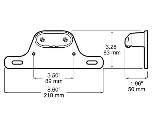 Single Diode License Light, 12 Volt; w/ license Bracket