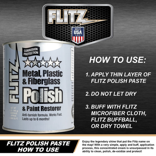 Flitz Paste Metal Polish also for Fiberglass, Plastic & Paint 2LB