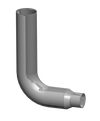 6” Seamless 90° Elbow Reduced 5” OD Top Leg 29”, lower Leg 20”