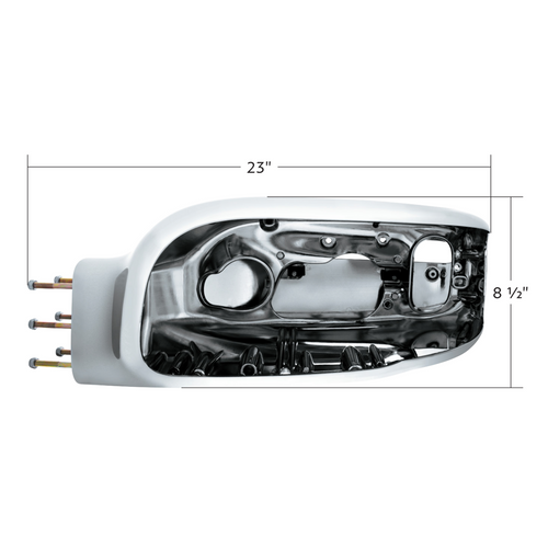 Chrome Aluminum Headlight Housing For 2008-2024 Peterbilt 389-Driver