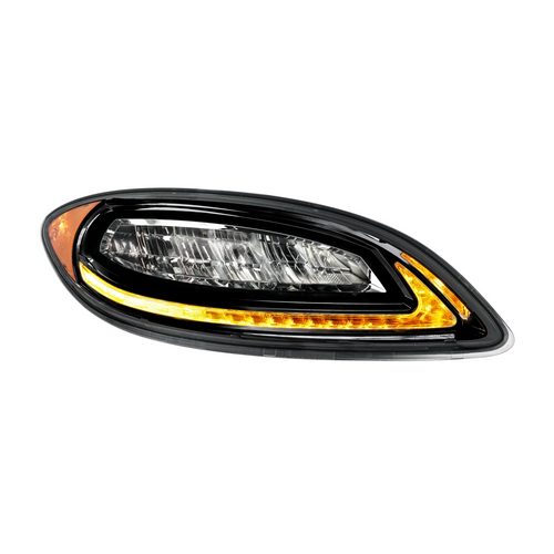 High Power 12 LED Blackout Headlight With 23 LED Dual Color Light Bar For 2006-2017 International Prostar-Passenger