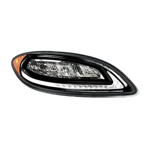High Power 12 LED Blackout Headlight With 23 LED Dual Color Light Bar For 2006-2017 International Prostar-Passenger