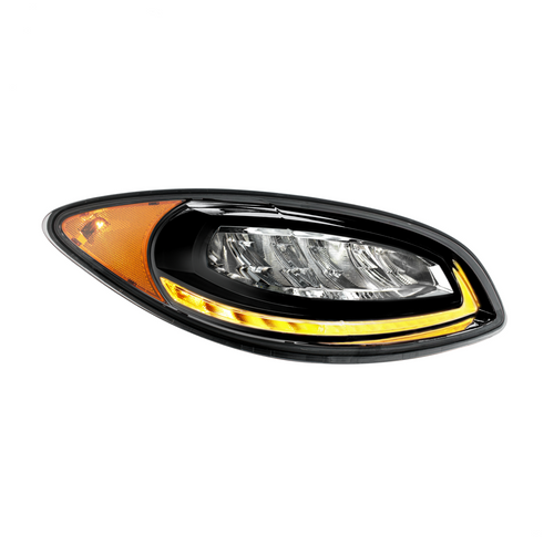 High Power 12 LED Blackout Headlight With 23 LED Dual Color Light Bar For 2006-2017 International Prostar-Passenger