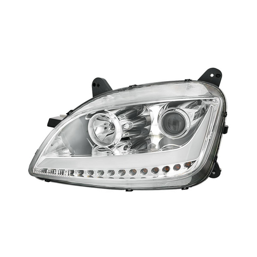 Chrome Projection Headlight With LED Position Light & Sequential Signal For 2012-2021 Peterbilt 579, 587- Driver