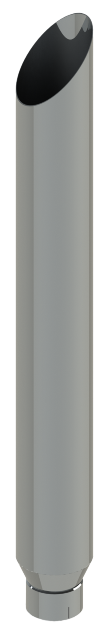 Lincoln Chrome Miter Cut 8” I.D X 114” L Reduced To 5” And Expanded (Fits Over)Top Stack