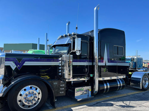 Lincoln Chrome 64" Long 6"- 5" West Cost Turnouts ( Will Slide into Stock Muffler NEVERBLUE®