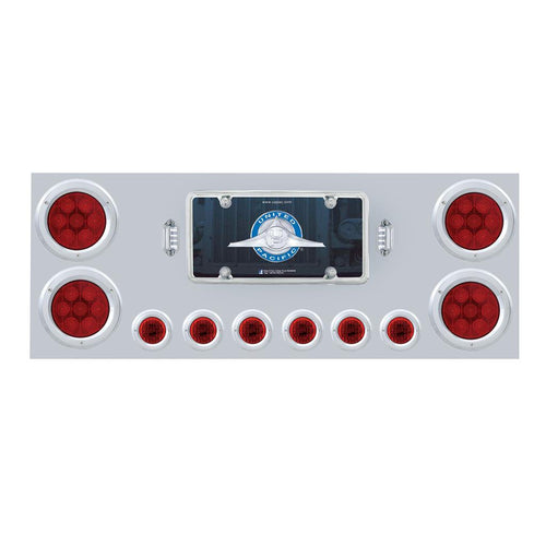 Rear Center Panel With 4X Red LED 4" Light & 6X Red LED 2" Light & Bezel -Red Lens -Comp. Series S.S.