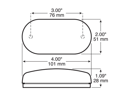 Peterson Oval PC-Rated Clearance/Side Marker Light Amber