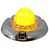Legendary 1-1/2 Glass Watermelon Amber-Clear 3 Wire Dual Function Inset Chrome Bezel LED Light - Each