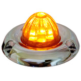 Legendary 1-1/2 Glass Watermelon Amber-Amber 3 Wire Dual Function Inset Chrome Bezel LED Light - Each