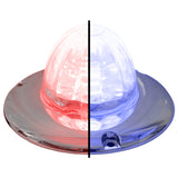 Legendary 3-1/2 Glass Watermelon Red-Blue-Clear 4 Wire Dual Tone Chrome Flat Bezel LED Light - Each
