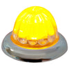 Legendary 1-1/2 Glass Watermelon Amber Clear 3 Wire Dual Function Chrome Bezel, Stud Mount LED Light - Each