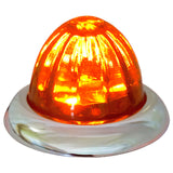 Legendary 1-1/2 Glass Watermelon Dark Amber 3 Wire Dual Function Curved Chrome Bezel, Stud Mount LED Light - Each