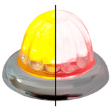 Legendary 1-1/2 Glass Watermelon Amber-Red-Clear 4 Wire Dual Tone Chrome Bezel, Stud Mount LED Light - Each