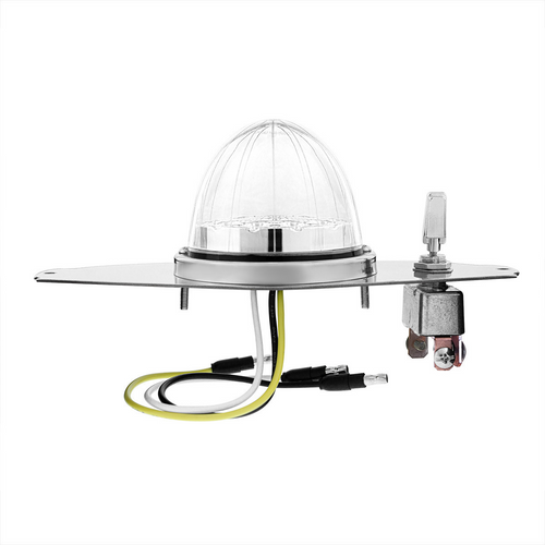 304 SS Above Door Dome Light Kit W/ 17 LED Double Fury Watermelon For 2008-2017 FL Cascadia-Amber & Blue LED