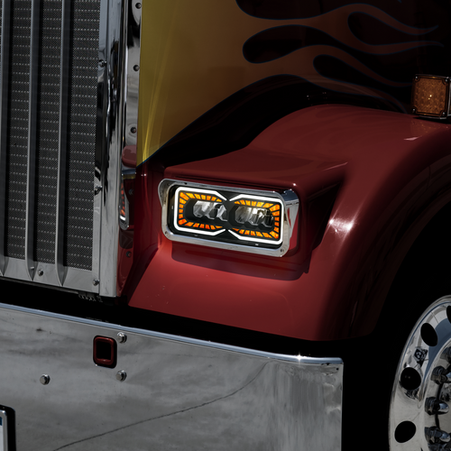 High Power 9 LED Headlight With LED Turn Signal & Position Light-Driver