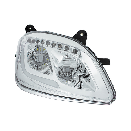 Chrome LED Headlight W/Sequential LED Turn Signal For Peterbilt 579 (2012-21) & 587 (2010-16) - Passenger