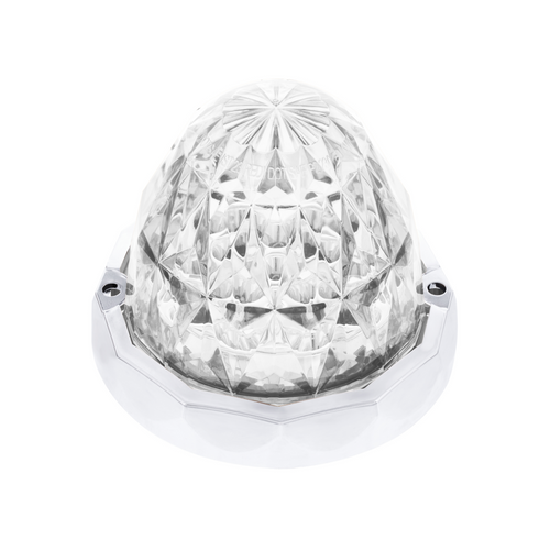 Double Fury 19 LED Dual Function Crystal Watermelon Light With Chrome Bezel-Amber & Red LED/Clear Lens