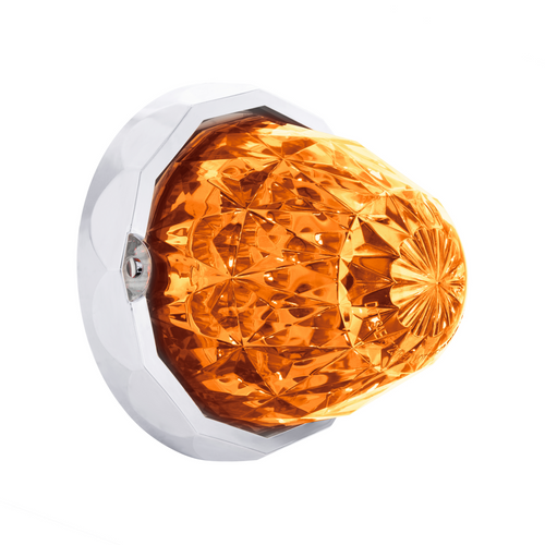 Double Fury 19 LED Dual Function Crystal Watermelon Light With Chrome Bezel-Amber & Red LED/Clear Lens