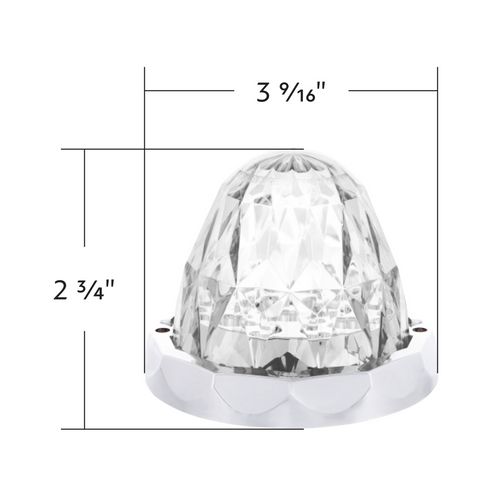 Double Fury 19 LED Dual Function Crystal Watermelon Light With Chrome Bezel-Amber & Red LED/Clear Lens