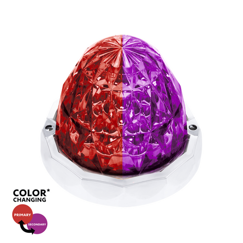 Double Fury 19 LED Dual Function Crystal Watermelon Light With Chrome Bezel-Red & White LED/Clear Lens