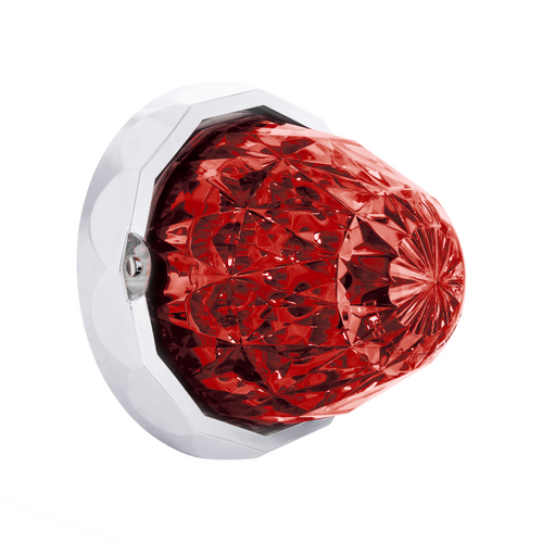 Double Fury 19 LED Dual Function Crystal Watermelon Light With Chrome Bezel-Red & White LED/Clear Lens