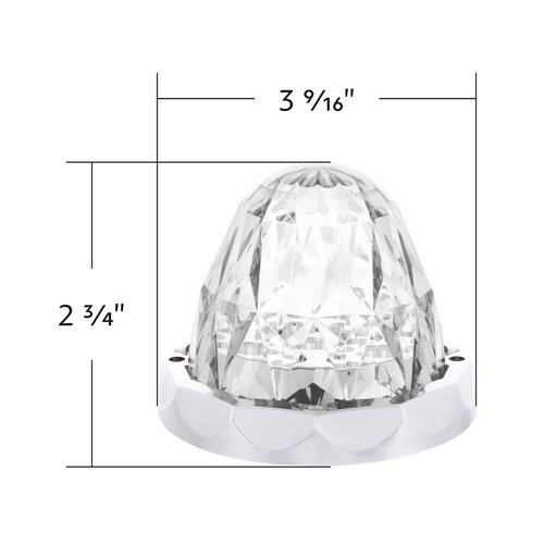 Double Fury 19 LED Dual Function Crystal Watermelon Light With Chrome Bezel-Red & White LED/Clear Lens