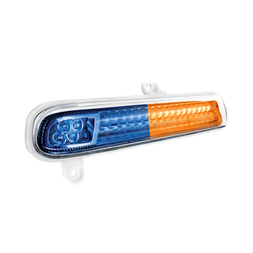 Double Fury 78 LED Turn Signal Light For 2008-2024 Peterbilt 389-Amber & Blue,Driver