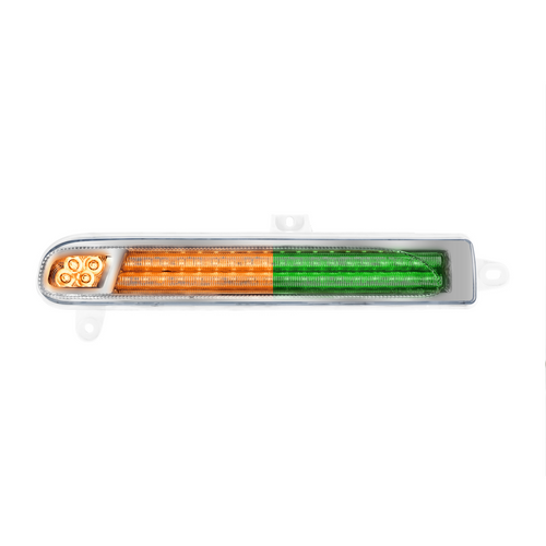 Double Fury 78 LED Turn Signal Light For 2008-2024 Peterbilt 389-Amber & Green,Driver