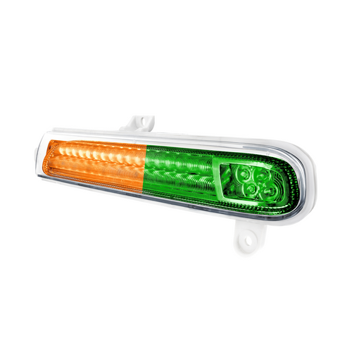 Double Fury 78 LED Turn Signal Light For 2008-2024 Peterbilt 389-Amber & Green,Passenger