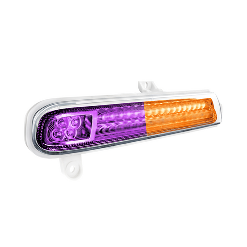 Double Fury 78 LED Turn Signal Light For 2008-2024 Peterbilt 389-Amber & Purple,Driver