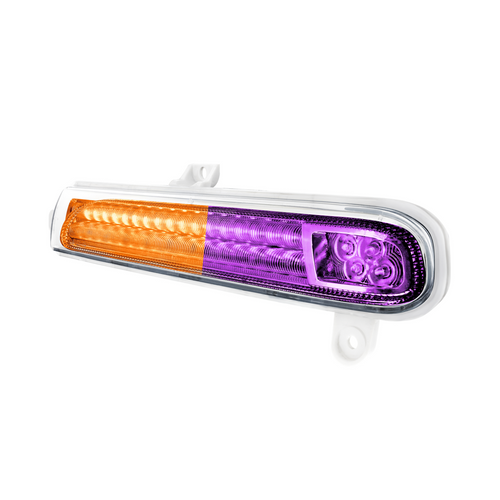 Double Fury 78 LED Turn Signal Light For 2008-2024 Peterbilt 389-Amber & Purple,Passenger