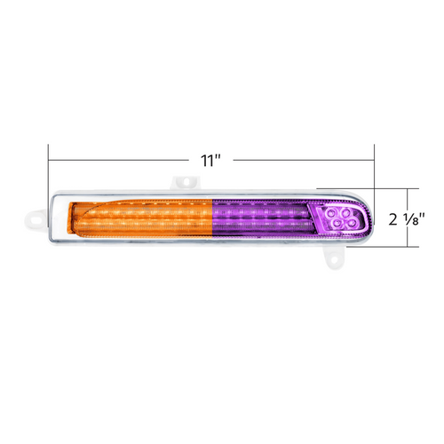 Double Fury 78 LED Turn Signal Light For 2008-2024 Peterbilt 389-Amber & Purple,Passenger