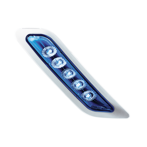 Double Fury 5 LED Door Turn Signal Light For 2012-2021 Peterbilt 579-Amber & Blue LED, Driver