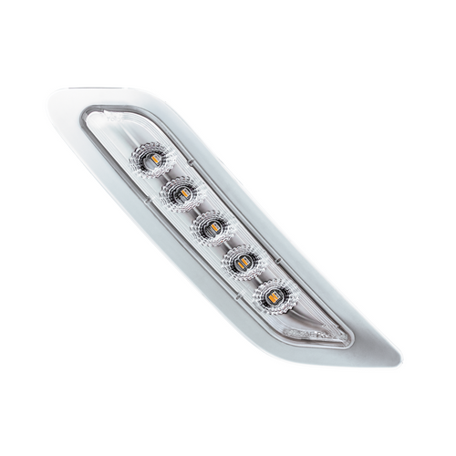 Double Fury 5 LED Door Turn Signal Light For 2012-2021 Peterbilt 579-Amber & Blue LED, Driver