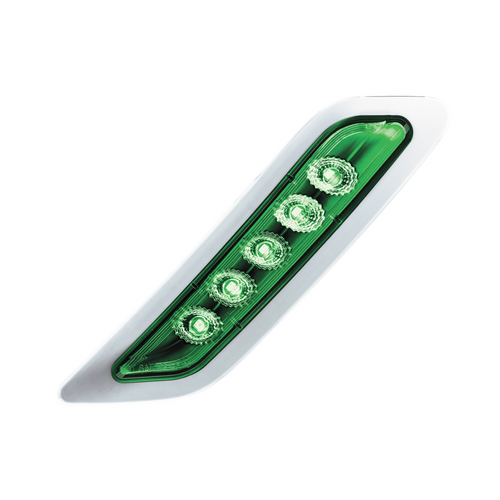 Double Fury 5 LED Door Turn Signal Light For 2012-2021 Peterbilt 579-Amber & Green LED, Passenger