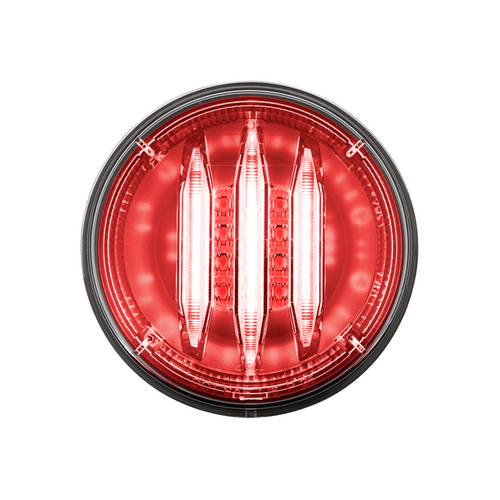 Saber 29 LED 4" Round Stop, Turn & Tail Light-Red LED/Clear Lens