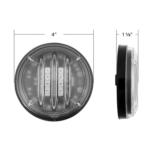 Saber 29 LED 4" Round Stop, Turn & Tail Light-Red LED/Clear Lens