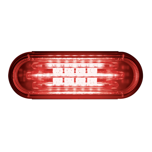 Saber 32 LED 6" Oval Stop Turn & Tail Light-Red LED/Red Lens