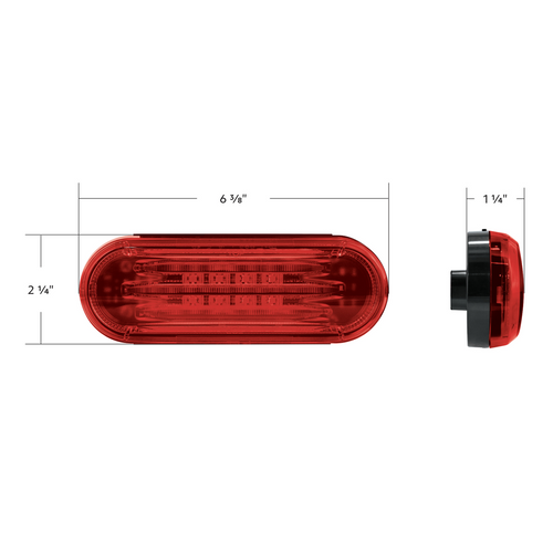 Saber 32 LED 6" Oval Stop Turn & Tail Light-Red LED/Red Lens