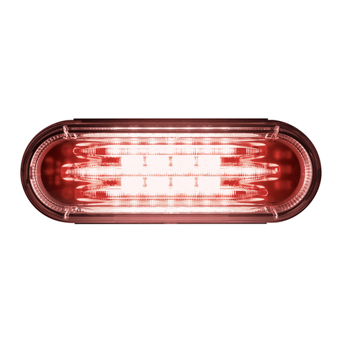 Saber 32 LED 6" Oval Stop Turn & Tail Light-Red LED/Clear Lens