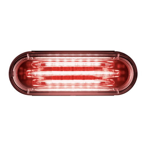 Saber 32 LED 6" Oval Stop Turn & Tail Light-Red LED/Clear Lens