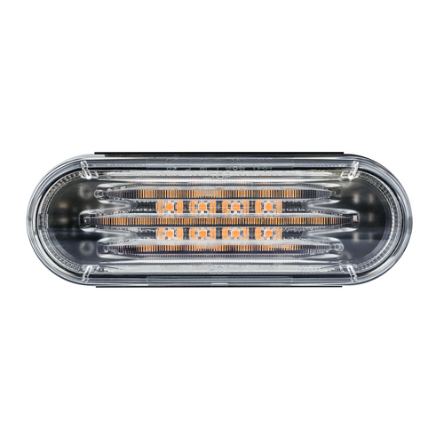 Saber 32 LED 6" Oval Stop Turn & Tail Light-Red LED/Clear Lens