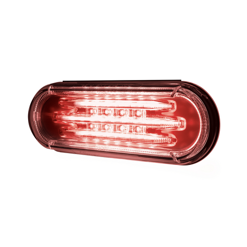 Saber 32 LED 6" Oval Stop Turn & Tail Light-Red LED/Clear Lens