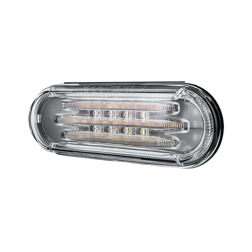 Saber 32 LED 6" Oval Stop Turn & Tail Light-Red LED/Clear Lens